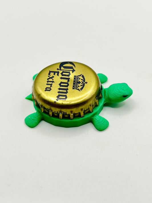 Corona Extra (Vintage All Gold) - Bottle Cap Magnet Turtle