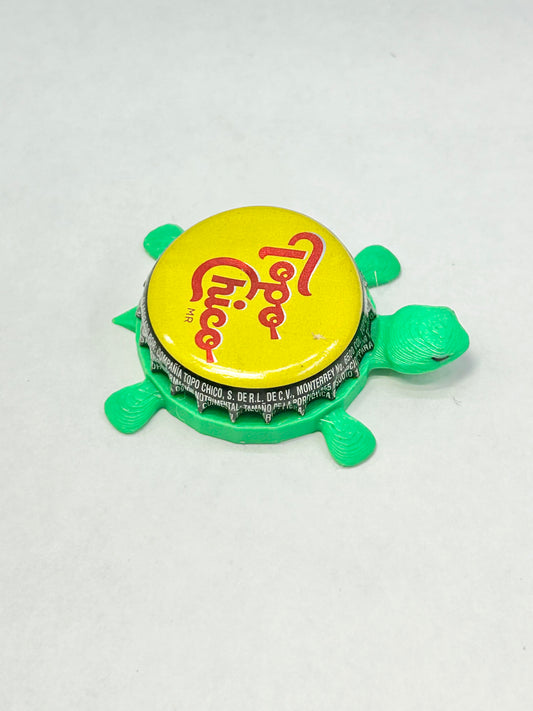 Topo Chico (Black Trim) - Bottle Cap Magnet Turtle