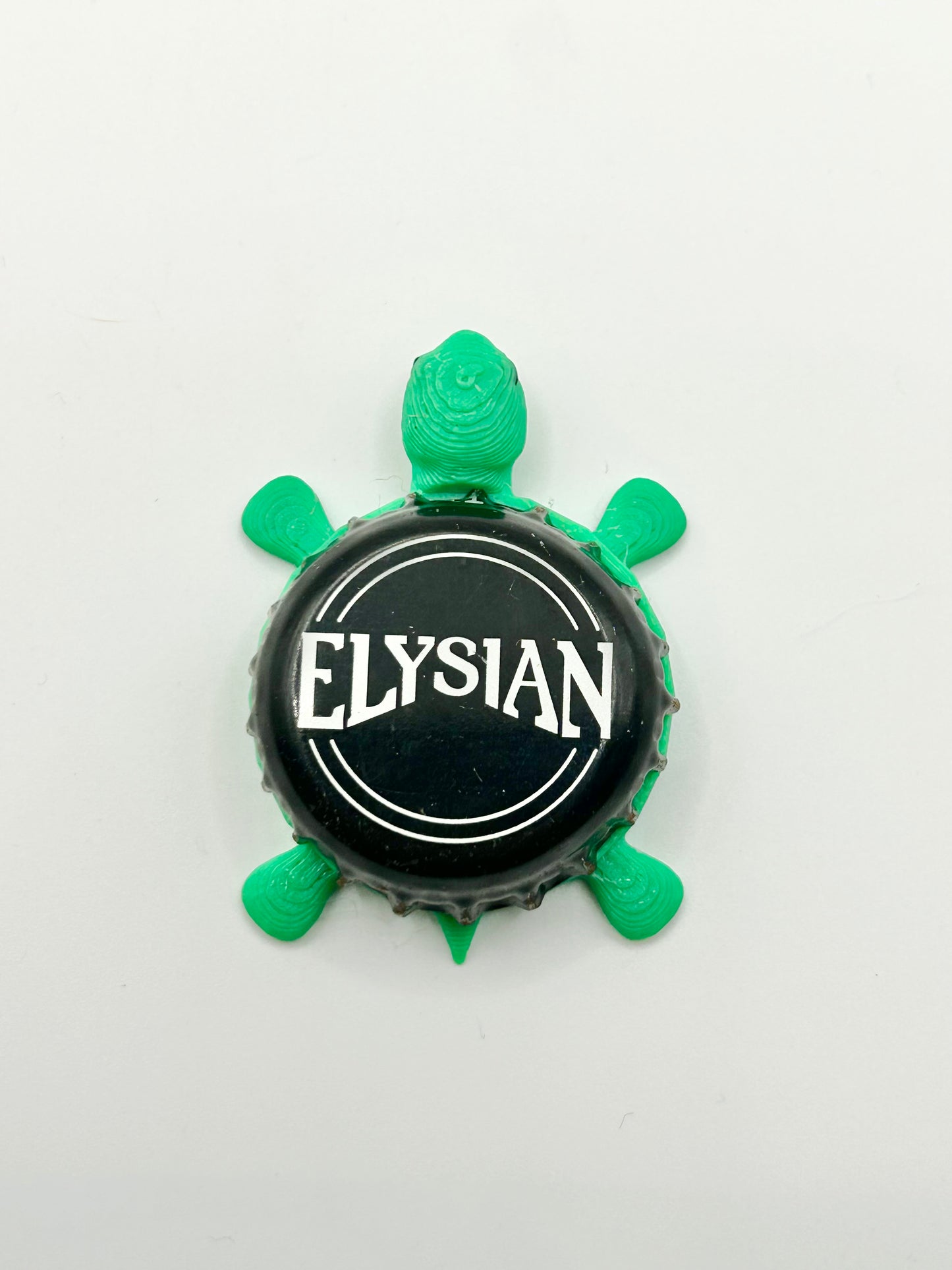 Elysian Brewing (Black & White) - Bottle Cap Magnet Turtle