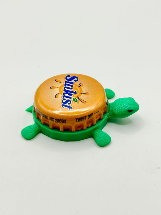 Sunkist Soda - Bottle Cap Magnet Turtle Shell Shocked Art