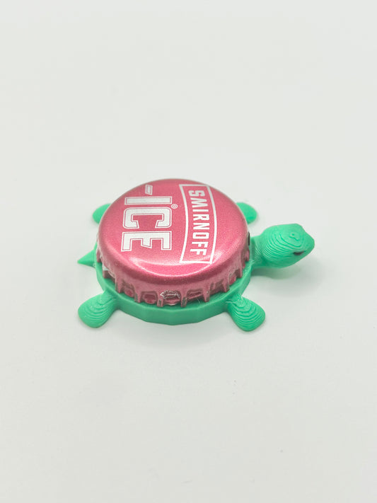 Smirnoff Ice (Pink) - Bottle Cap Magnet Turtle