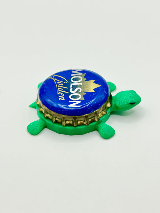 Molson Golden (Blue) - Bottle Cap Magnet Turtle