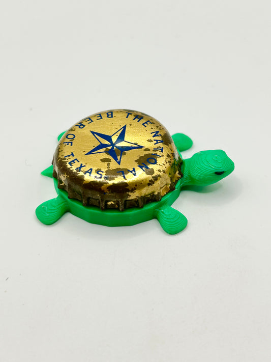 Lone Star Beer (Vintage) - Bottle Cap Magnet Turtle