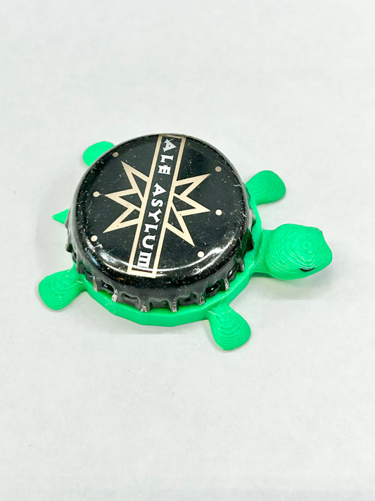 Ale Asylum (Black) - Bottle Cap Magnet Turtle