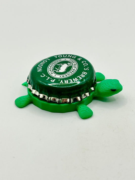 The Ram Brewery (Green) - Bottle Cap Magnet Turtle Shell Shocked Art