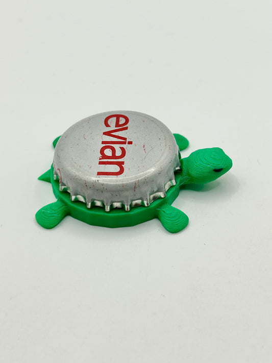 Evian Water - Bottle Cap Magnet Turtle