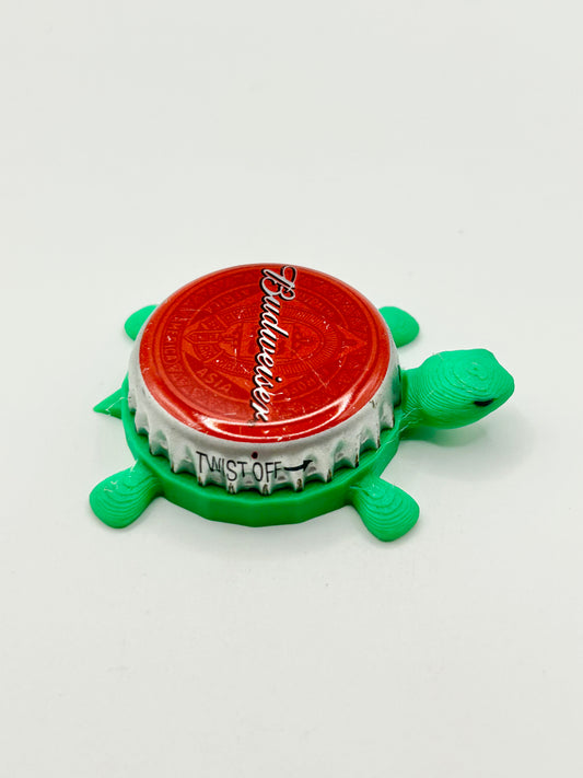 Budweiser (All Red) - Bottle Cap Magnet Turtle