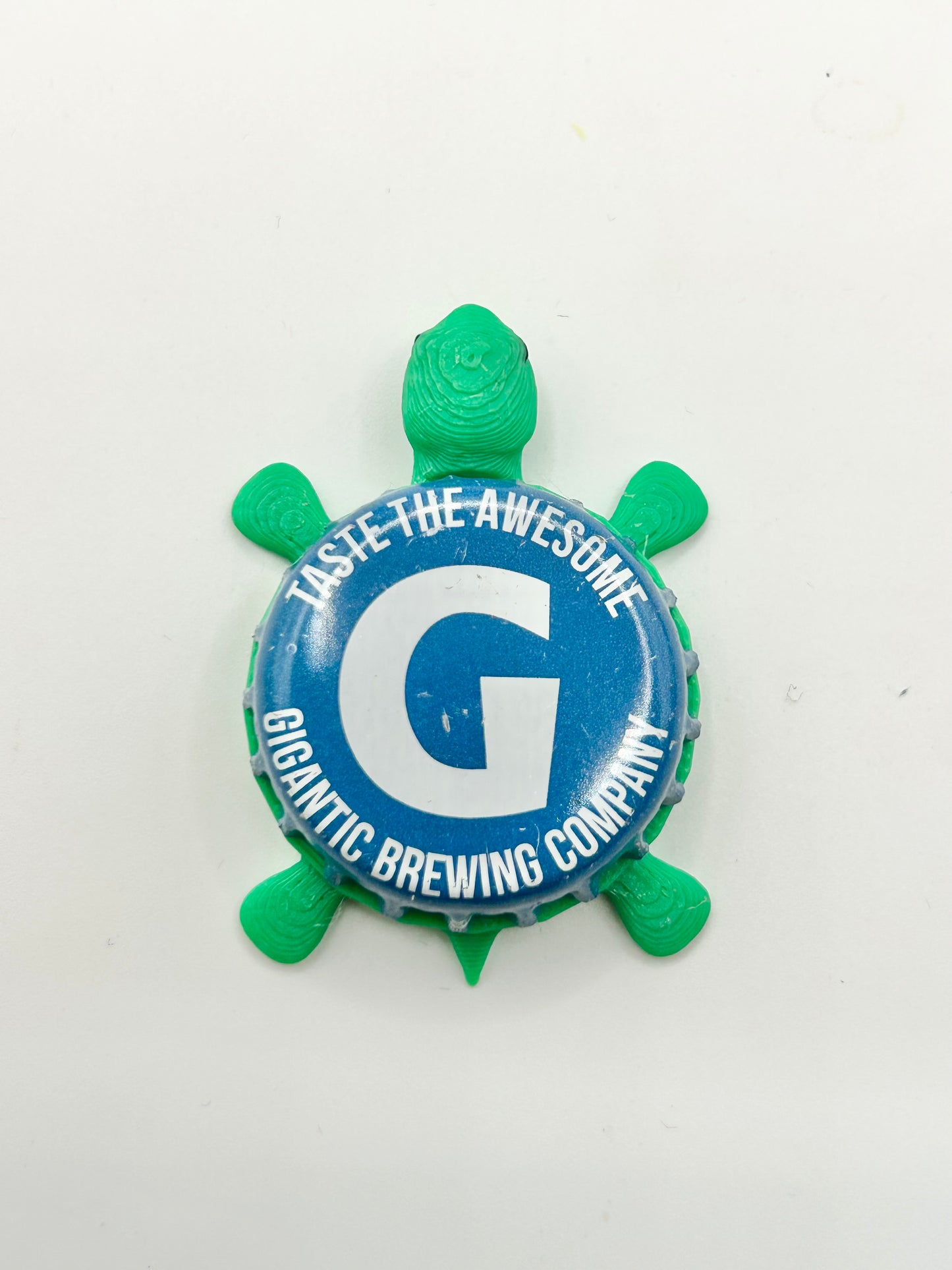 Gigantic Brewing (Blue) - Bottle Cap Magnet Turtle