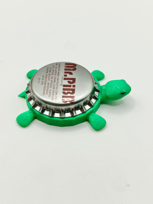 Mr Pibb (Brown Text) - Bottle Cap Magnet Turtle