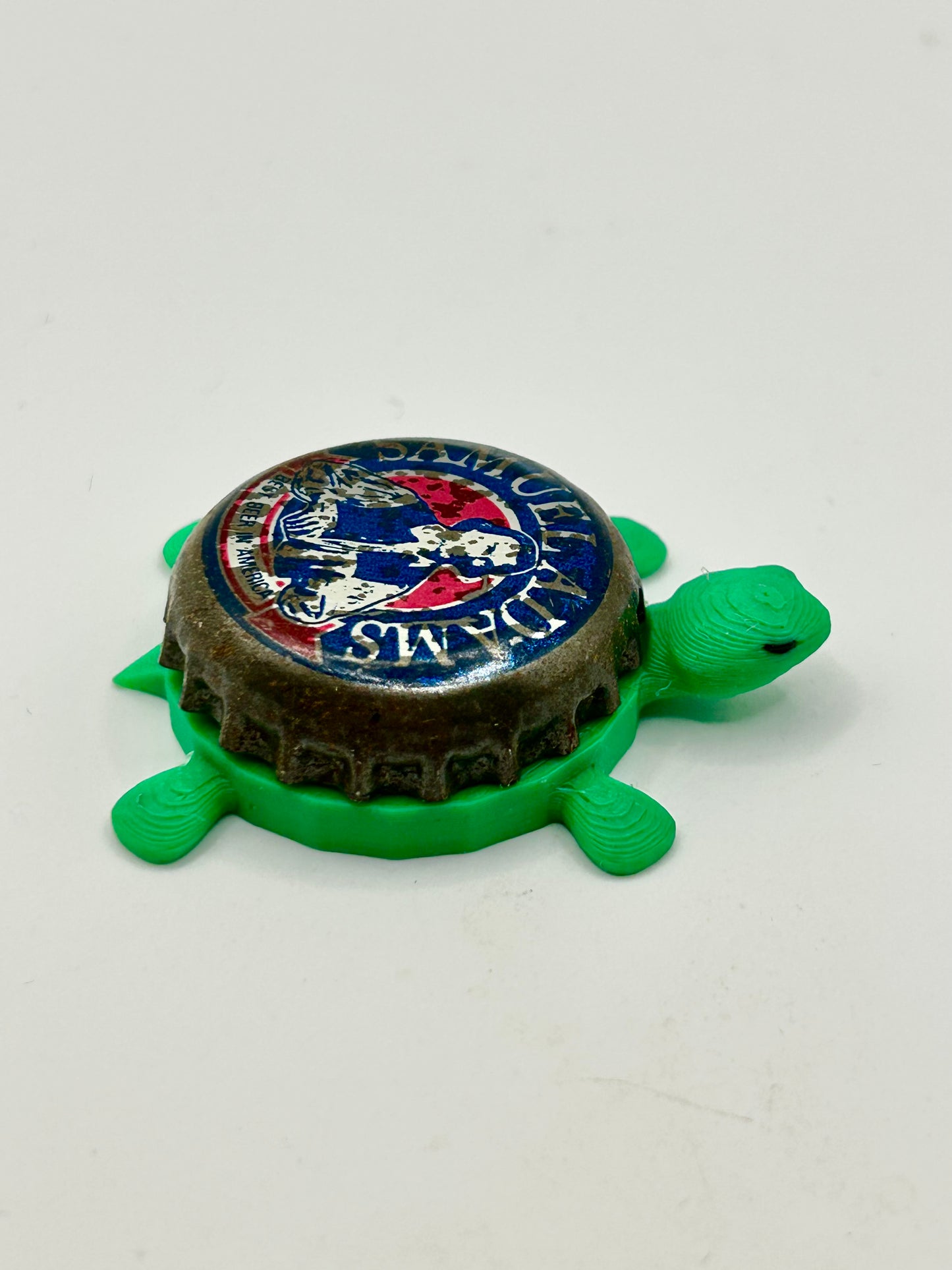 Samuel Adams Beer (Vintage) - Bottle Cap Magnet Turtle