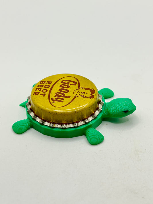 Goody Root Beer Soda - Bottle Cap Magnet Turtle Shell Shocked Art