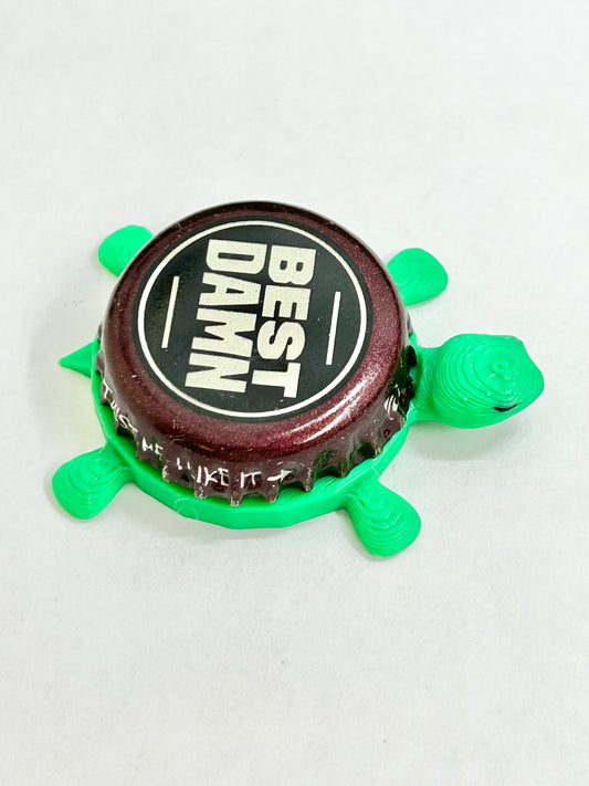 Best Damn Root Beer - Bottle Cap Magnet Turtle