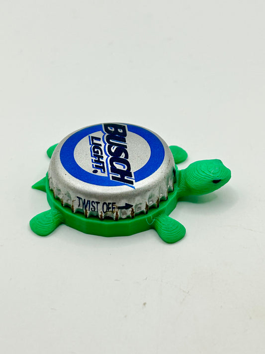 Busch Light Blue Circle Bottle-Cap Magnet Turtle | Shell Shocked Art Shell Shocked Art