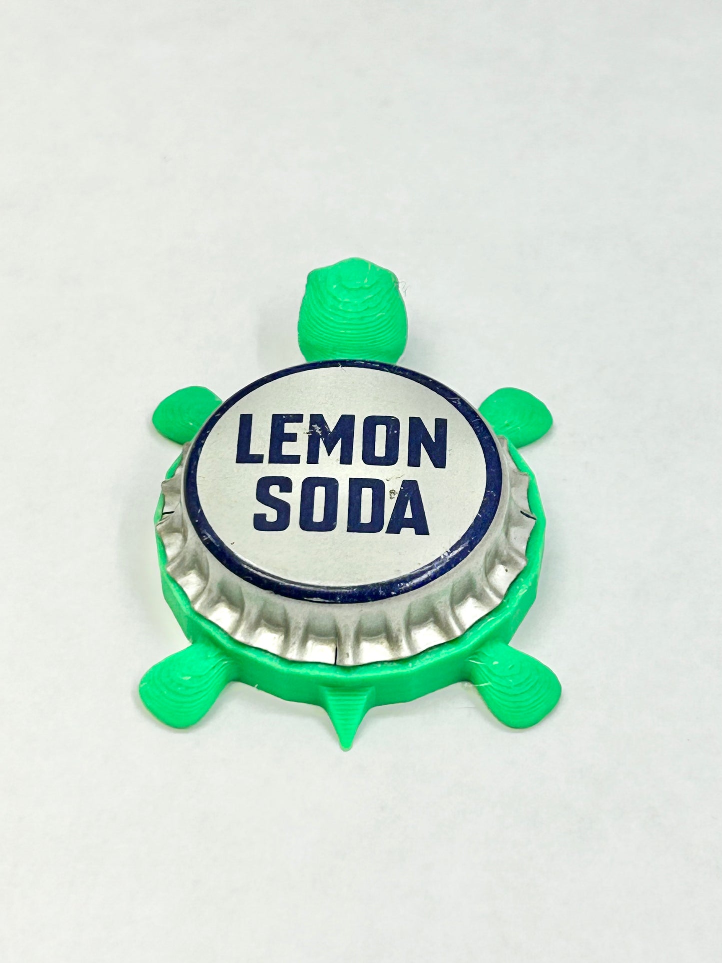 Lemon Soda (Vintage) - Bottle Cap Magnet Turtle