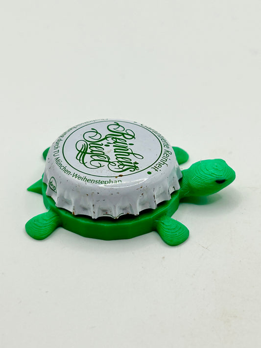 Reinheits Seigel (Green) - Bottle Cap Magnet Turtle Shell Shocked Art