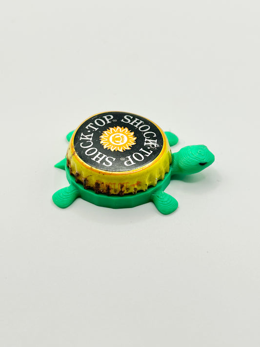 Shock Top Lemon Shandy (Yellow Circular Text) - Bottle Cap Magnet Turtle