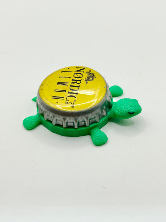 Nordic Lemon Tonic Water - Bottle Cap Magnet Turtle