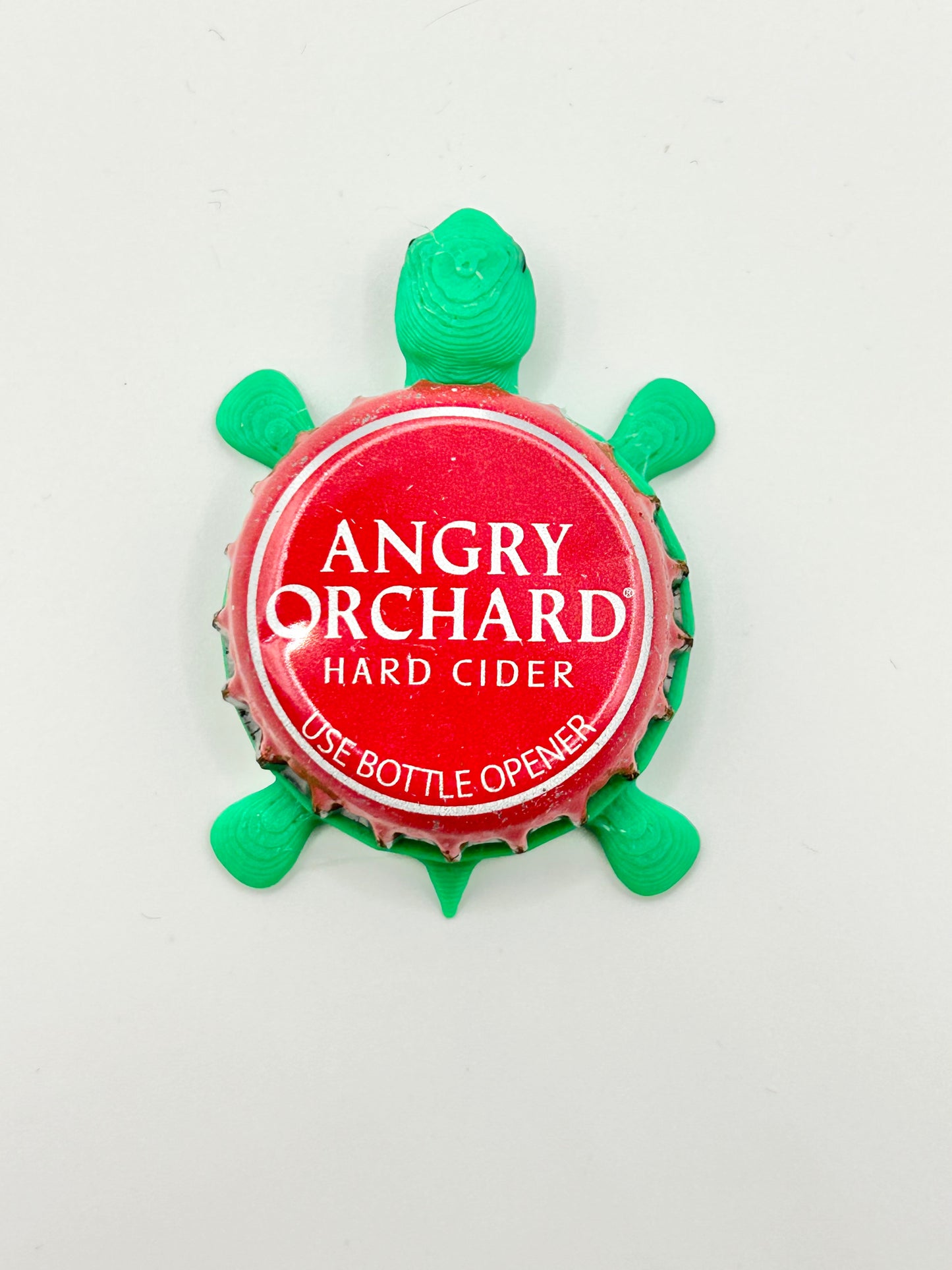 Angry Orchard Cider - Bottle Cap Magnet Turtle