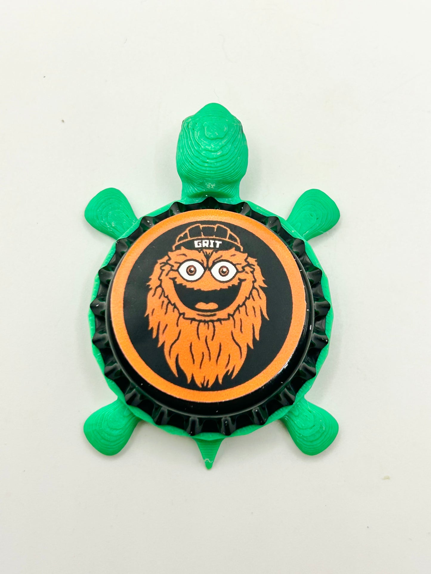 Gritty - Philadelphia Flyers - Bottle Cap Magnet Turtle
