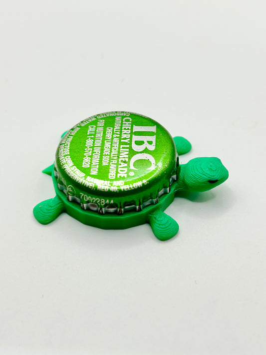 IBC Cherry Limeade Soda (Older Design) - Bottle Cap Magnet Turtle