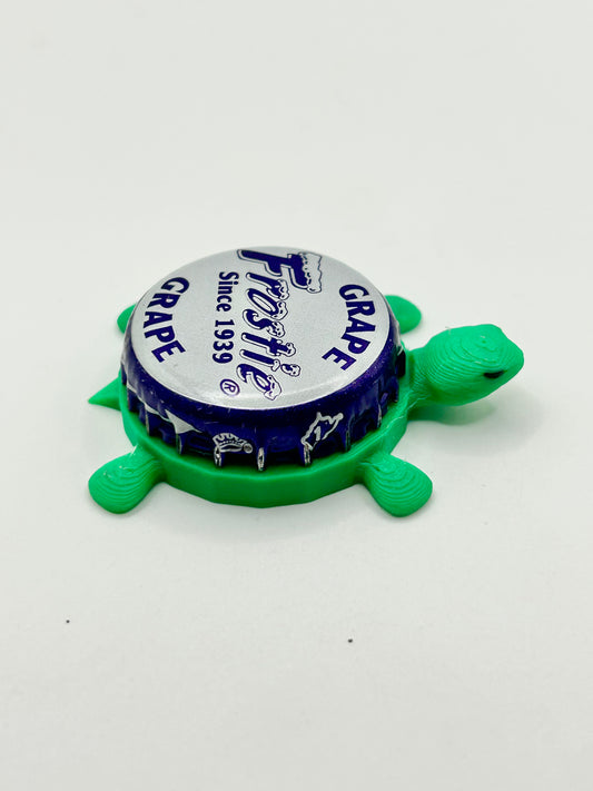 Frostie Grape Soda - Bottle Cap Magnet Turtle