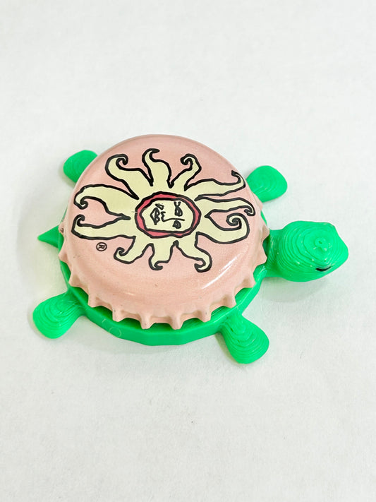 Bell's Oberon Ale (Light Pink Sun) - Bottle Cap Magnet Turtle