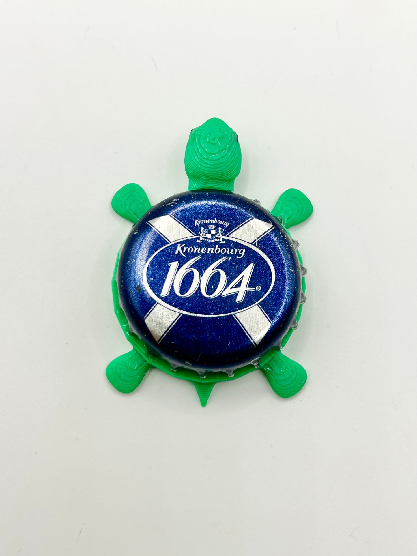 Kronenbourg 1664 (Blue) - Bottle Cap Magnet Turtle