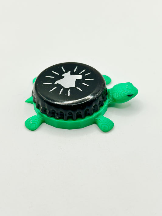 Saint Arnold Brewing (Black with White State) - Bottle Cap Magnet Turtle
