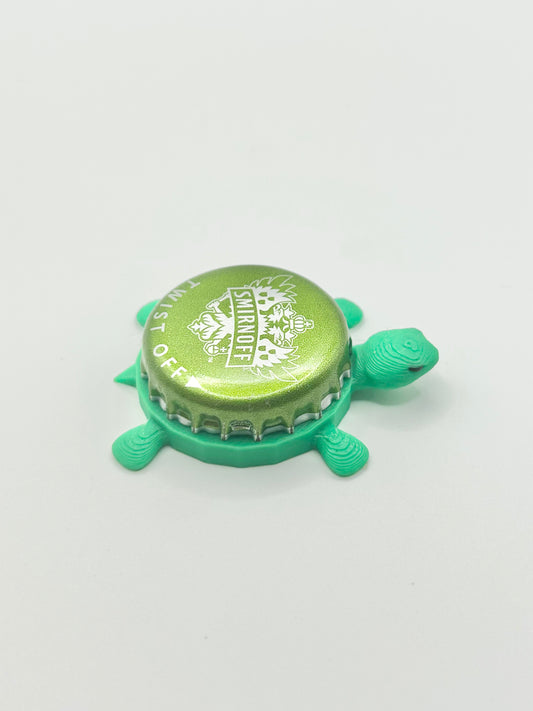 Smirnoff (Green) - Bottle Cap Magnet Turtle