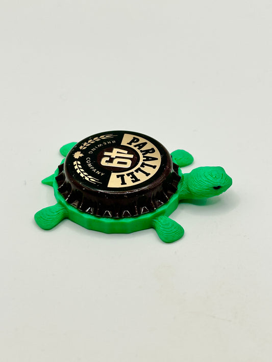 Parallel 49 Brewing (Beige) - Bottle Cap Magnet Turtle