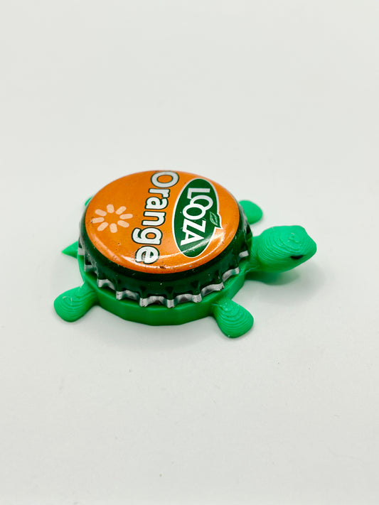 Looza Orange Juice - Bottle Cap Magnet Turtle