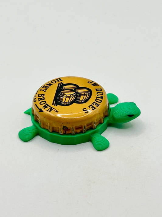 JW Dundee Honey Brown - Bottle Cap Magnet Turtle Shell Shocked Art