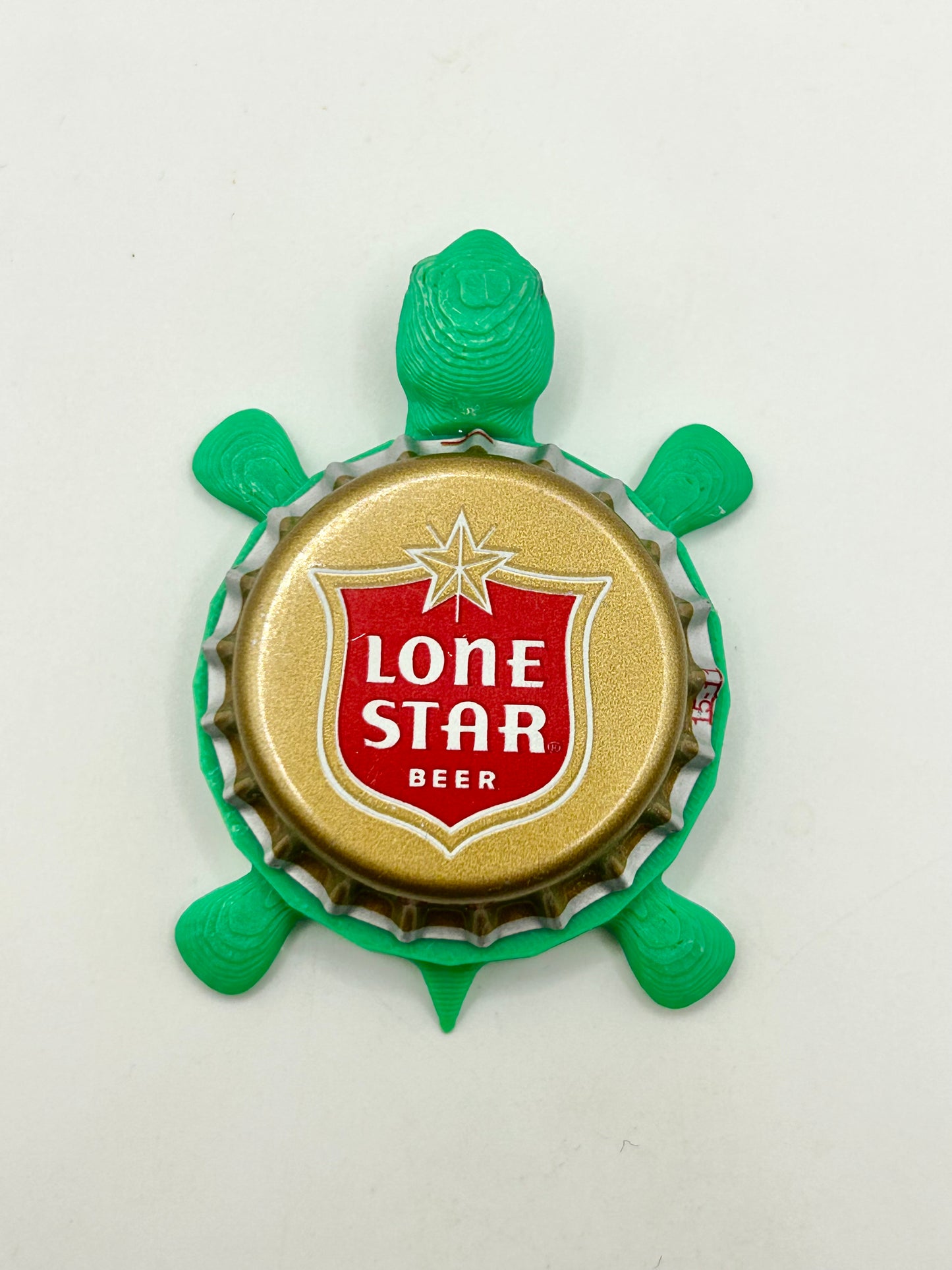 Lone Star Beer - Bottle Cap Magnet Turtle