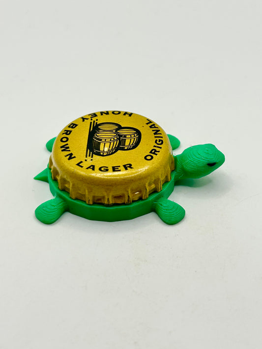 JW Dundee’s Honey Brown Lager (Barrels) - Bottle Cap Magnet Turtle Shell Shocked Art