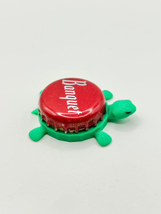 Coors Banquet Beer - Bottle Cap Magnet Turtle Shell Shocked Art