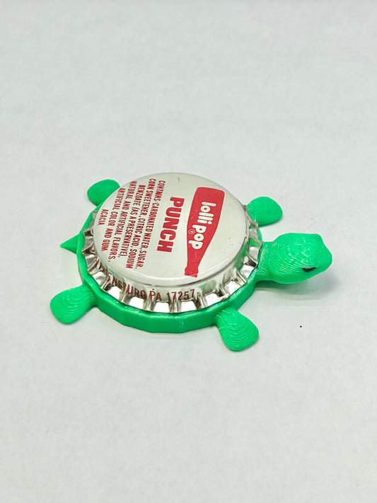 Lollipop Punch Soda (Vintage) - Bottle Cap Magnet Turtle
