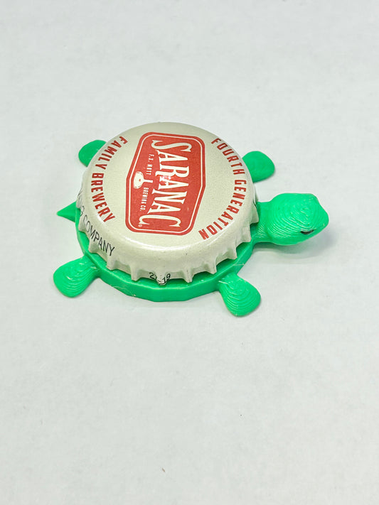 Saranac (Red) - Bottle Cap Magnet Turtle