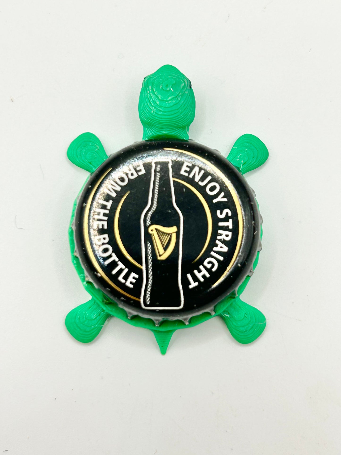 Guinness Bottle (Black and Gold) - Bottle Cap Magnet Turtle