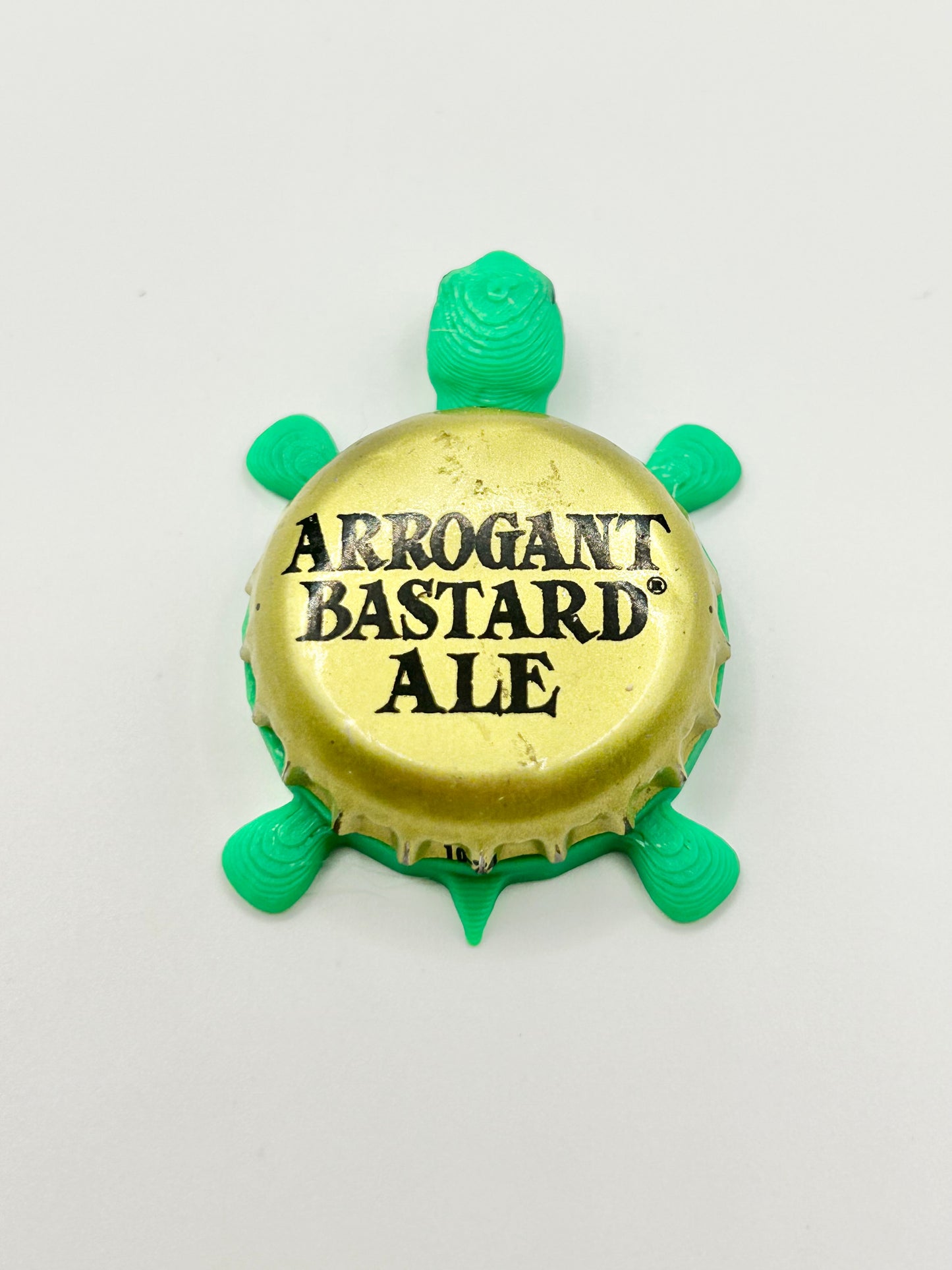 Arrogant Bastard Ale - Bottle Cap Magnet Turtle