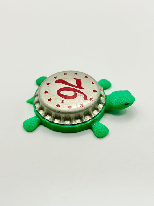 1776 - Bottle Cap Magnet Turtle Shell Shocked Art