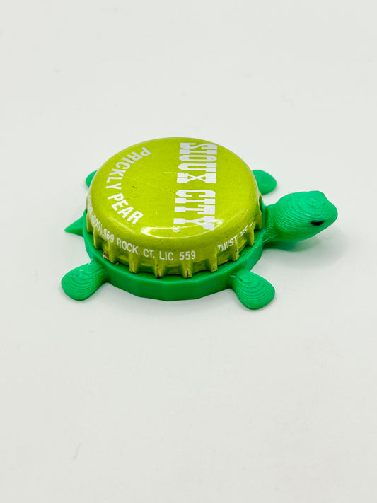 Sioux City Prickly Pear Soda - Bottle Cap Magnet Turtle