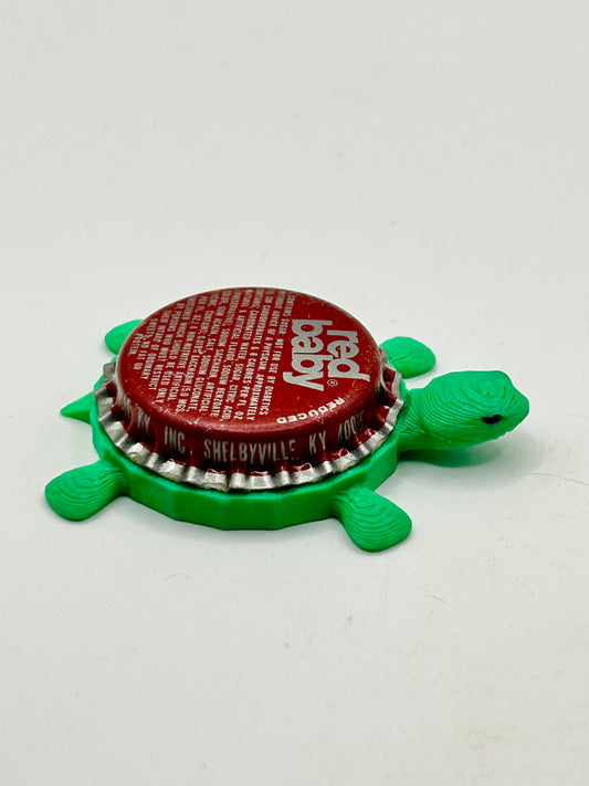 Red Baby Soda - Bottle Cap Magnet Turtle Shell Shocked Art