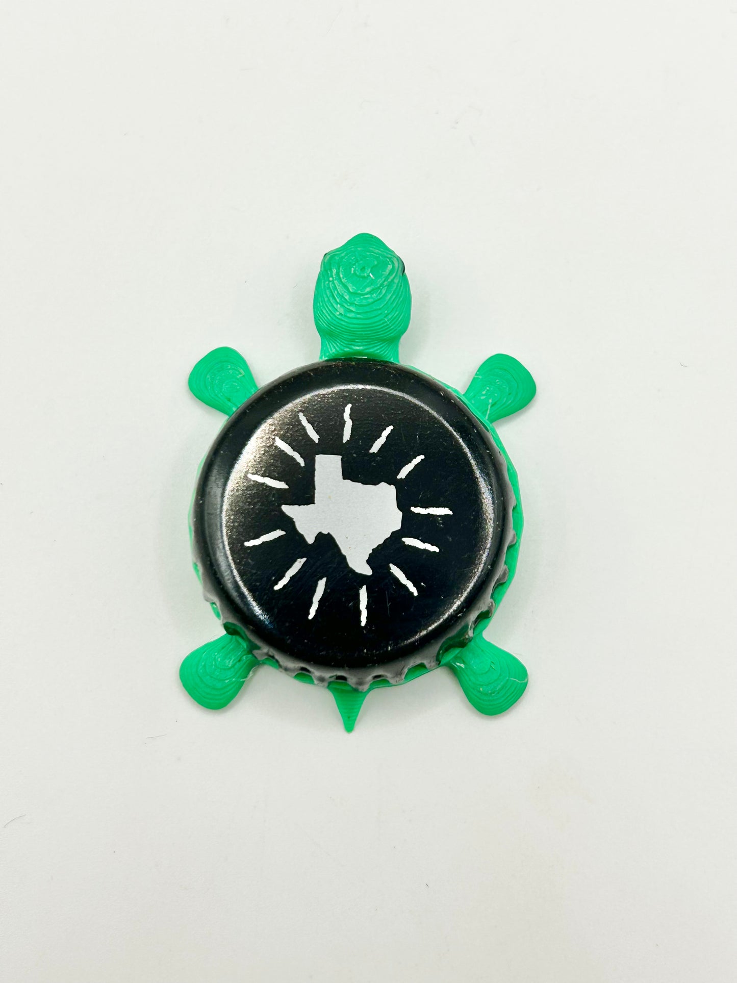 Saint Arnold Brewing (Black with White State) - Bottle Cap Magnet Turtle