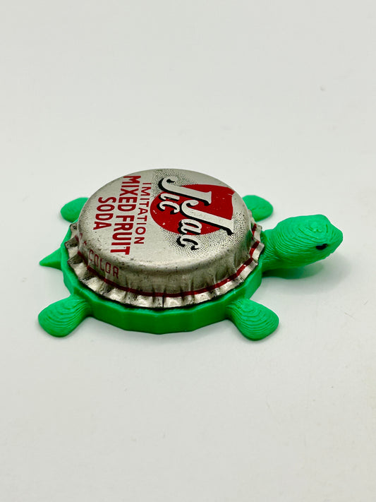 Jac Jic Fruit Soda - Bottle Cap Magnet Turtle Shell Shocked Art