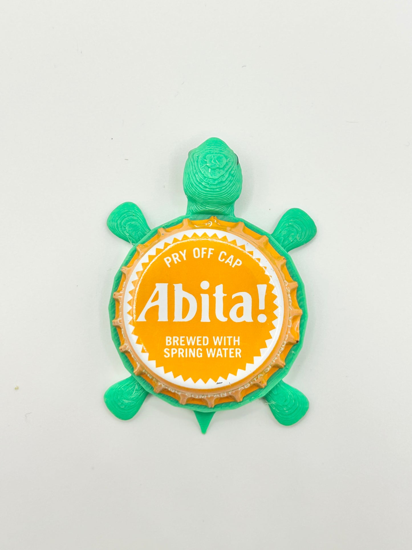 Abita Beer (Orange Cap) - Bottle Cap Magnet Turtle