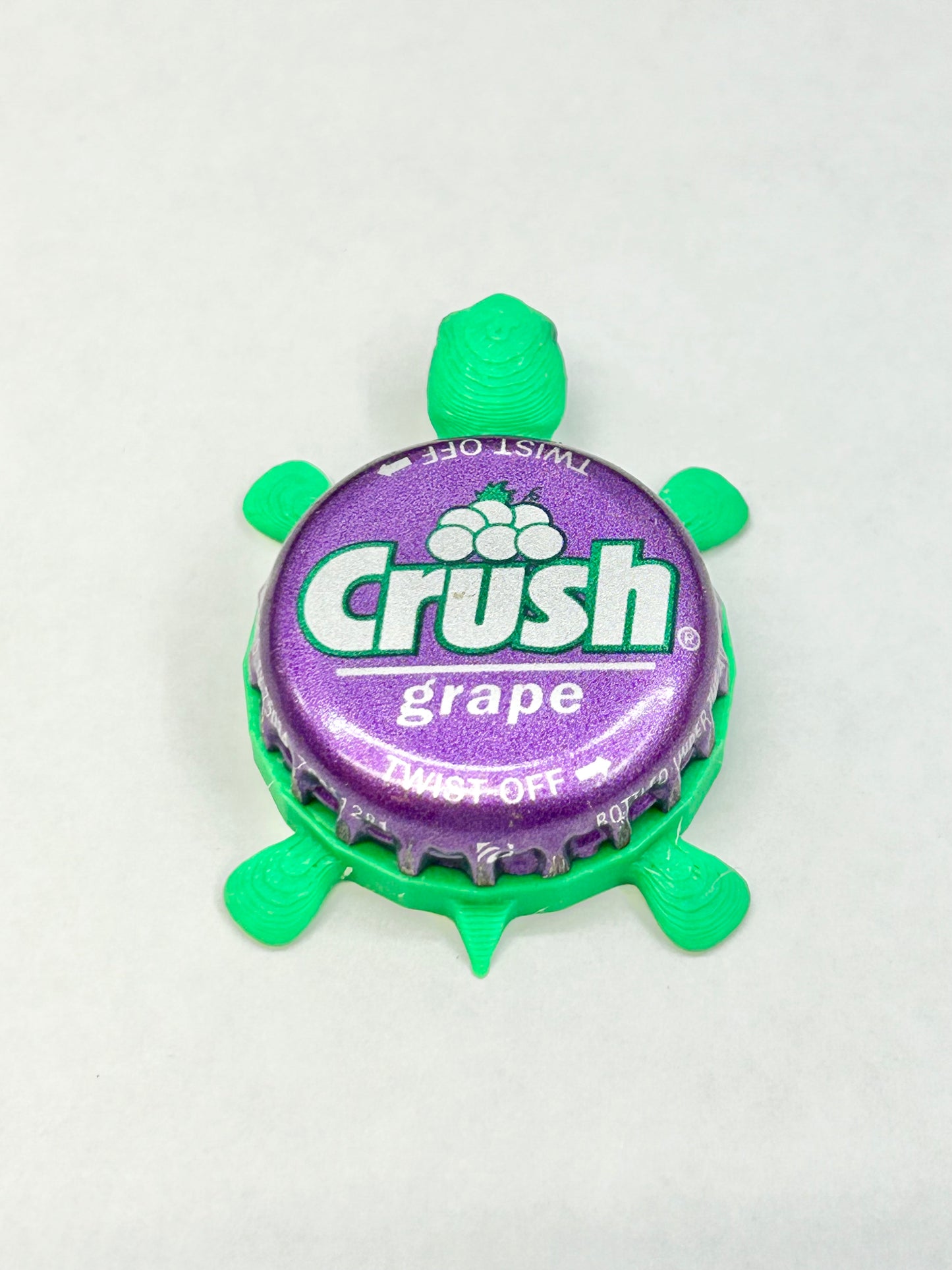Grape Crush Soda - Bottle Cap Magnet Turtle