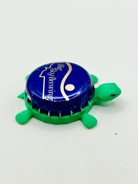 Big Sky Brewing (Text) - Bottle Cap Magnet Turtle