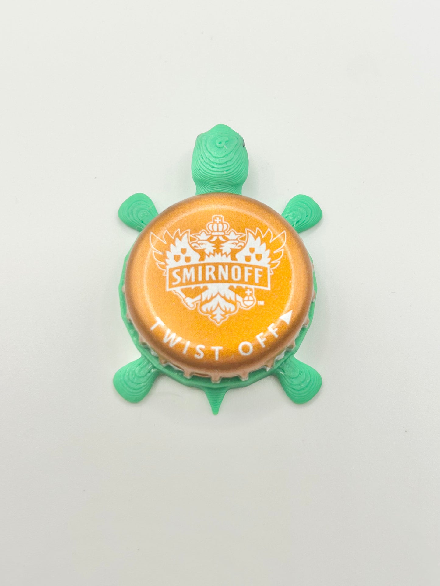 Smirnoff (Orange) - Bottle Cap Magnet Turtle