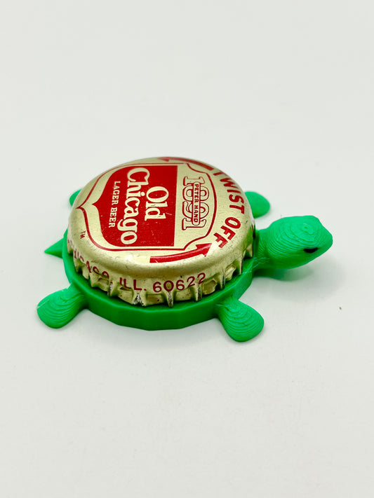 Old Chicago Lager - Bottle Cap Magnet Turtle