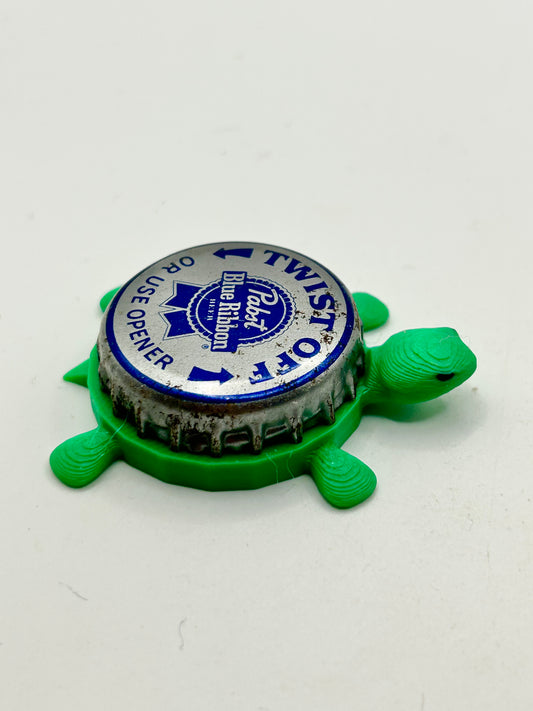 Pabst Blue Ribbon Twist Off (Vintage) - Bottle Cap Magnet Turtle Shell Shocked Art